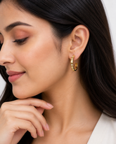 Aurelia Spark Hoop Gold Plated Earrings
