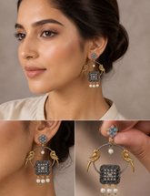 Celestia Birdsong Dual Tone Statement Earrings