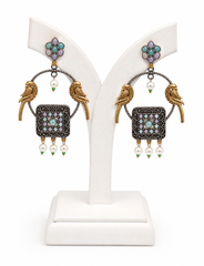 Celestia Birdsong Dual Tone Statement Earrings