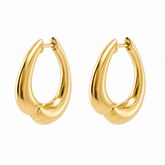 Regal Wave Gold Plated Statement Earrings