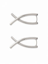 Aurelia Cross Curve Slilver Earrings
