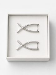 Aurelia Cross Curve Slilver Earrings