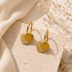 18K gold plated Minimal Heart Hoop Earrings