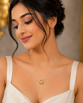 Gold Plated Minimal Horseshoe Pendant Necklace