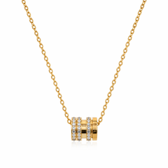 18K gold plated Elegant Crystal Circle Necklace
