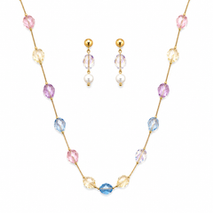 Pastel Prism Crystal Necklace Set