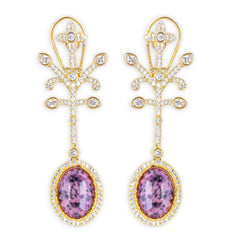 Royal Monalisa Stone withe American diamond gold plated necklace set