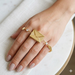 Golden Envelope Charm Bracelet