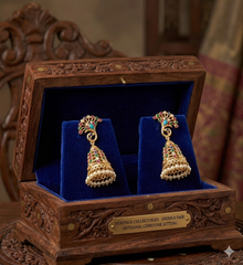 Heritage Navratna Gold Plated Statement Earrings