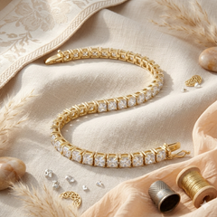 Golden Radiance Tennis Bracelet
