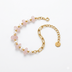 Rose Quartz Pearl Bracelet