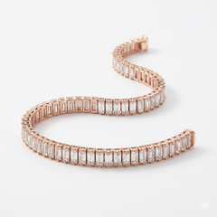 Rose Gold Baguette Tennis Bracelet