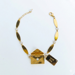 Golden Envelope Charm Bracelet