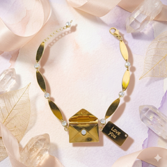 Golden Envelope Charm Bracelet