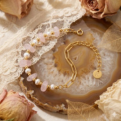 Rose Quartz Pearl Bracelet