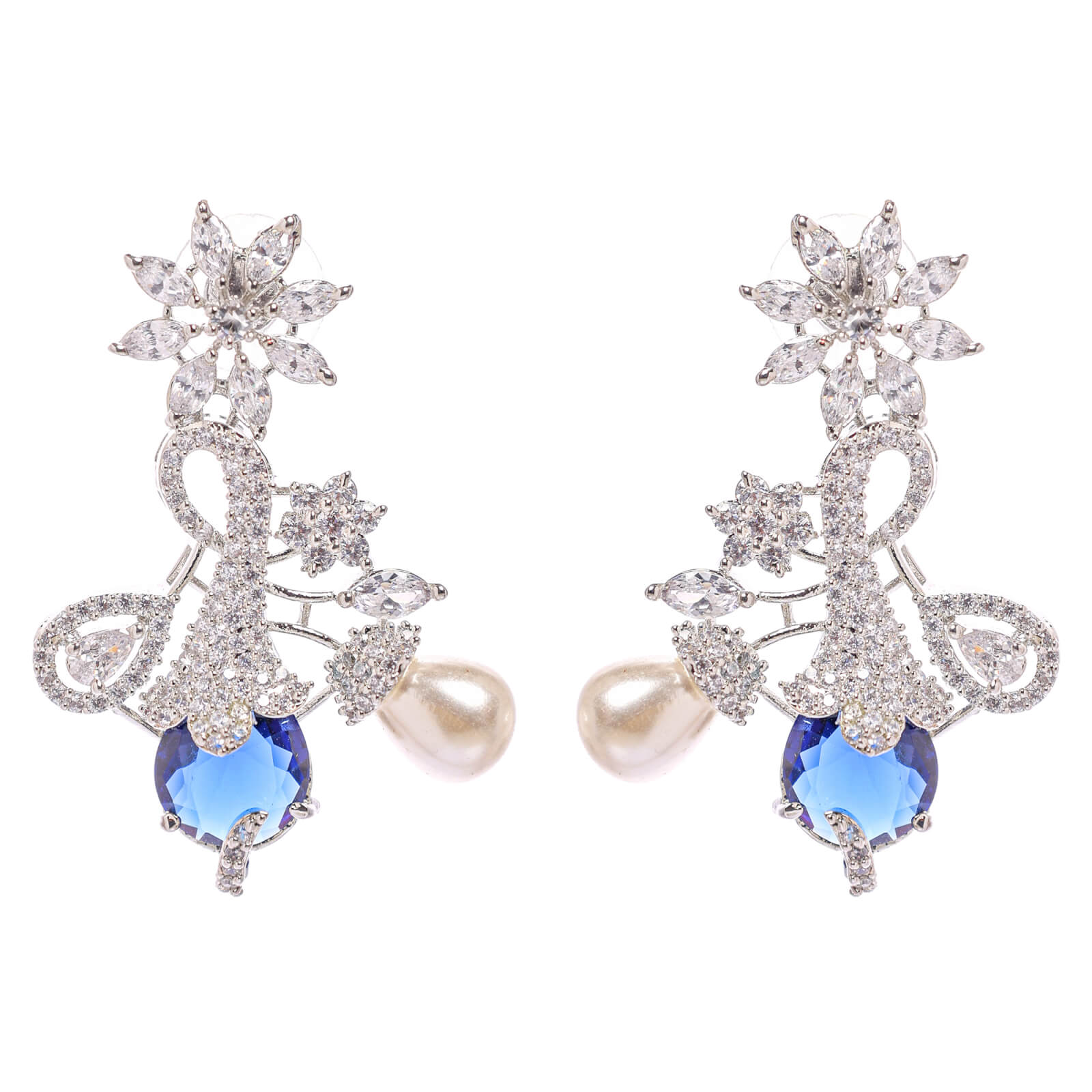 Blue Stone cubic zirconia necklace set