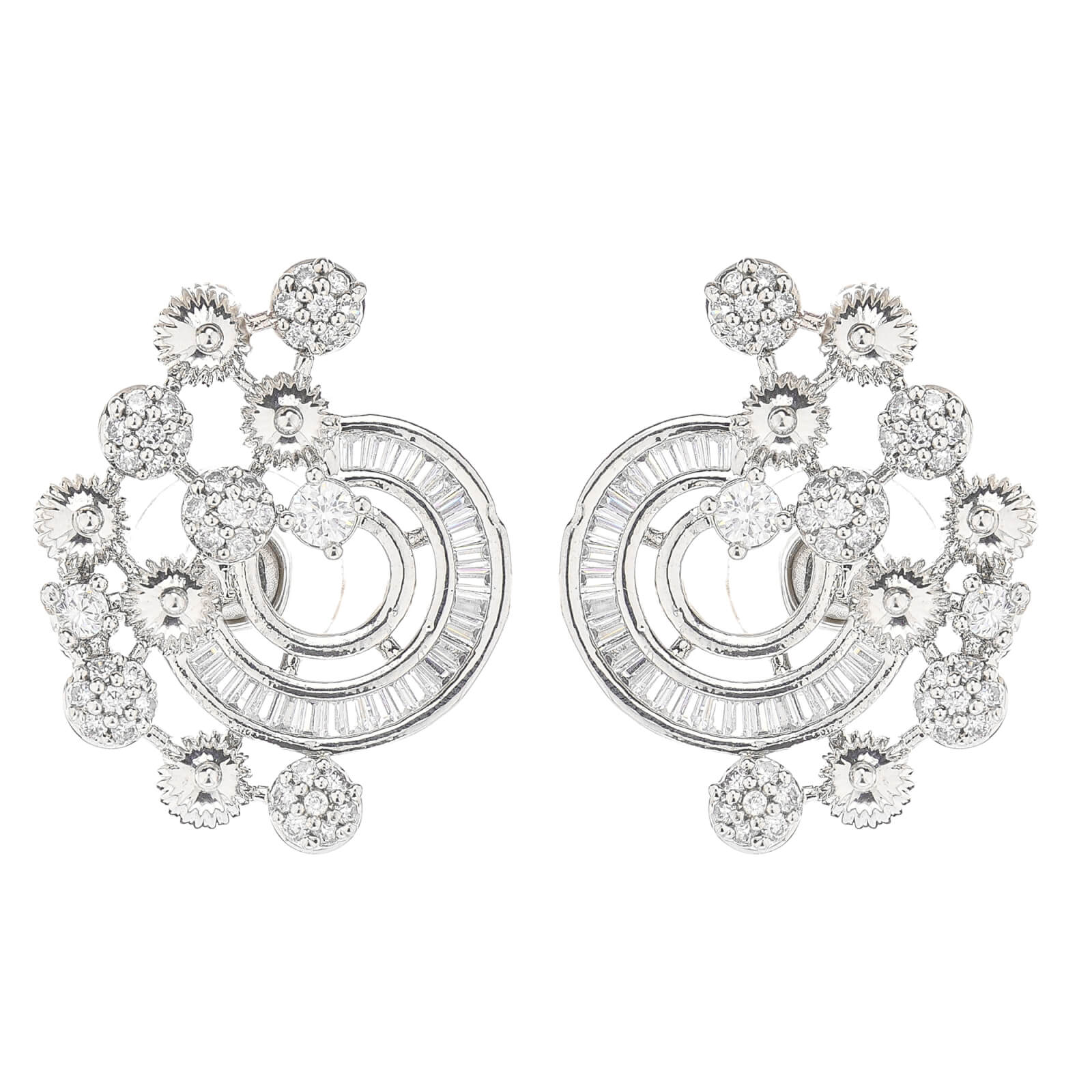 Fancy Rhodium plated pendent set