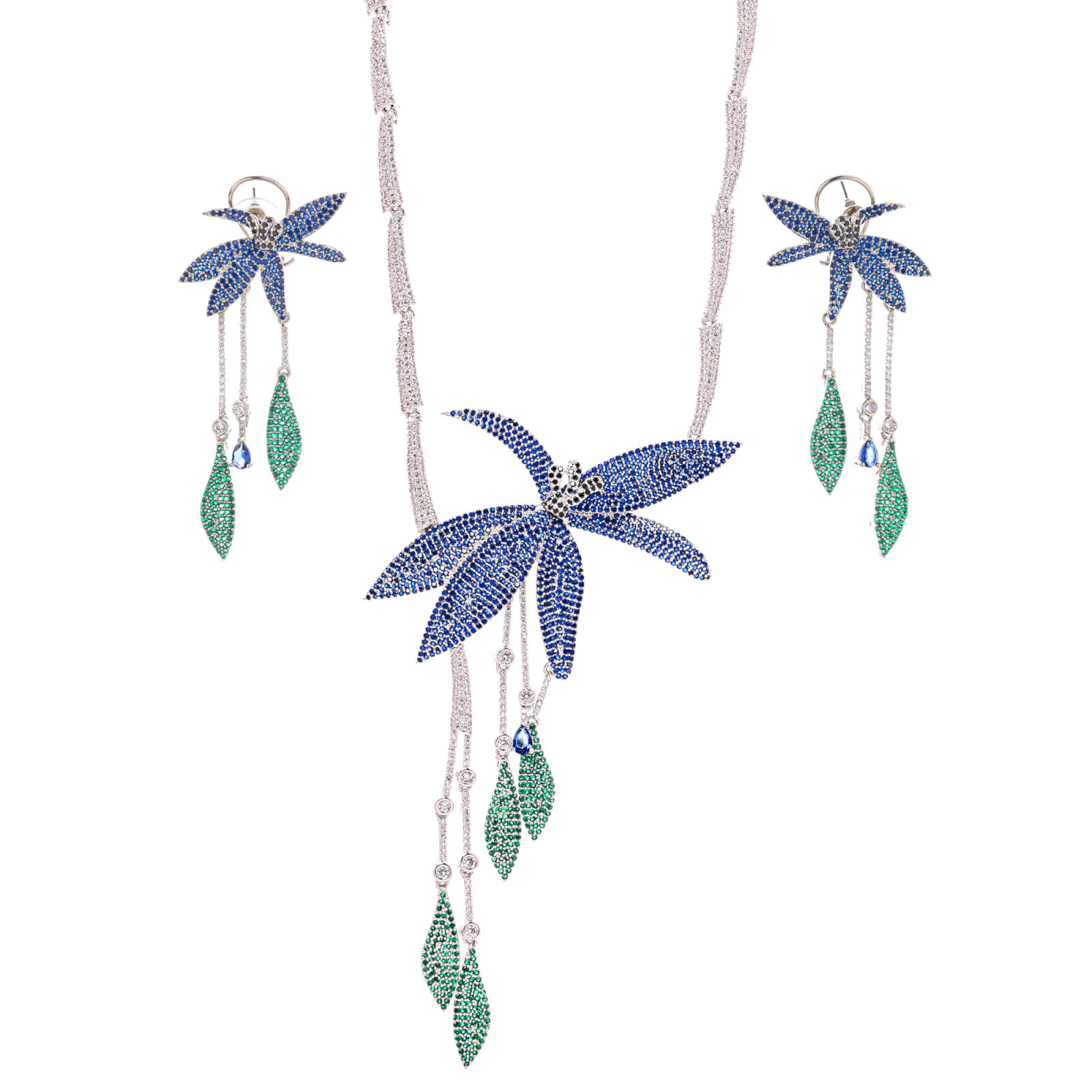 Fancy micro setting necklace set