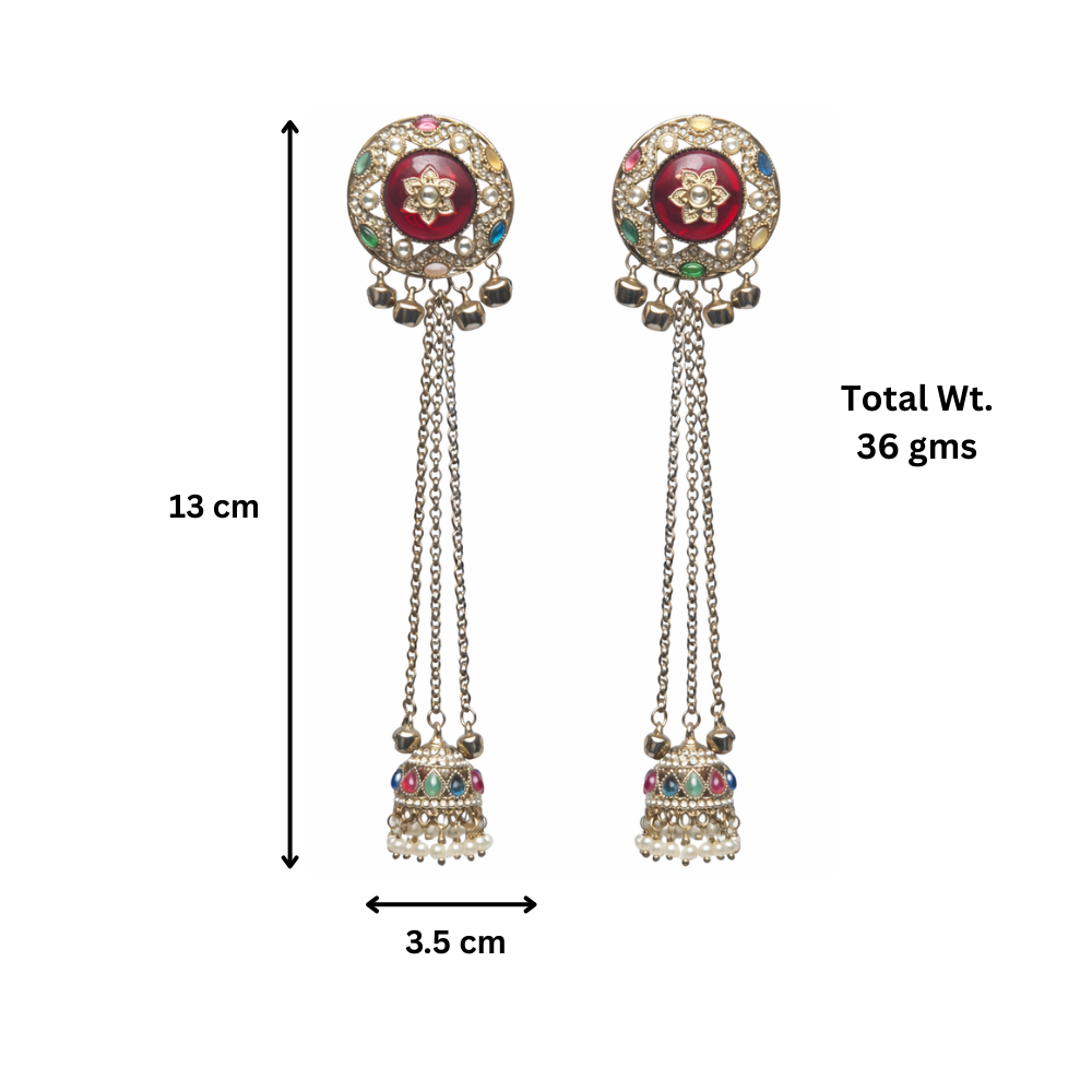 Devika Royal Kundan Long Jhumkas