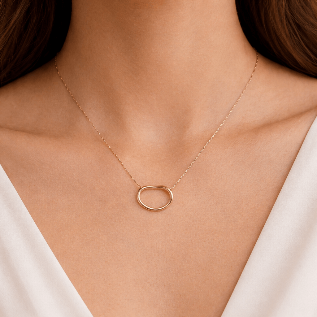 Minimal Gold-Plated Statement Pendant Necklace | Sleek Fashion Chain