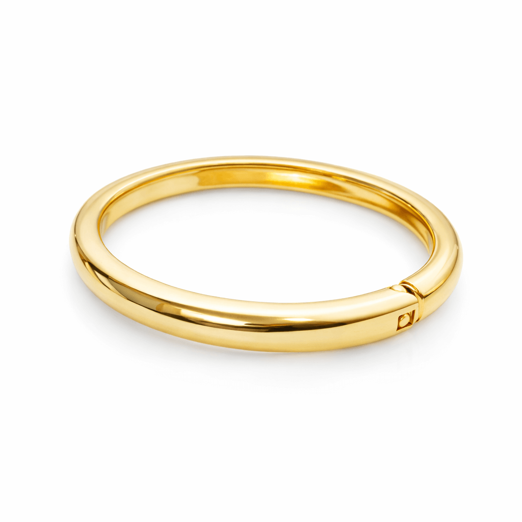 Sleek Polished Gold Bracelet Kada