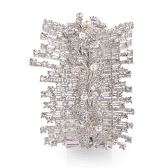 Classic Rhodium plated American diamond kada