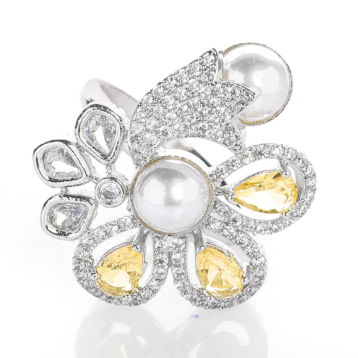 CZ with Pearl & Monalisa Stone Ring