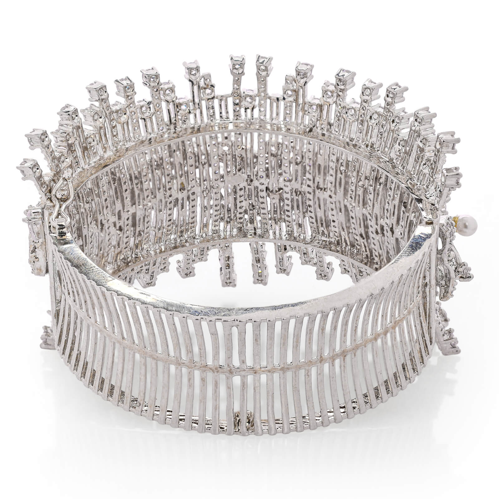 Classic Rhodium plated American diamond kada