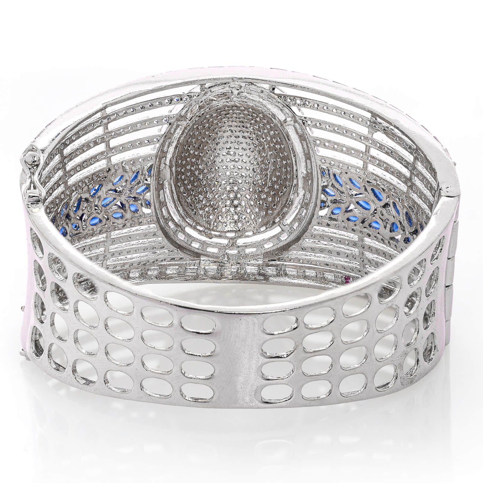 Royal American Diamond Rhodium Plated open able Kada