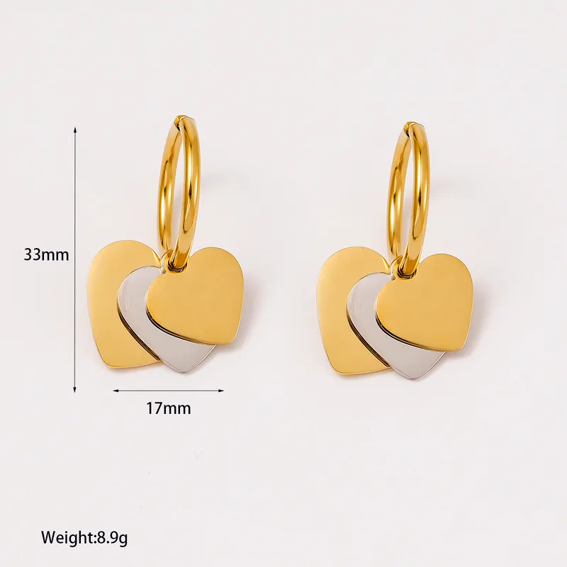 18K gold plated Minimal Heart Hoop Earrings