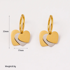18K gold plated Minimal Heart Hoop Earrings