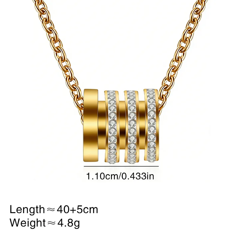18K gold plated Elegant Crystal Circle Necklace