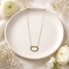 Minimal Gold-Plated Statement Pendant Necklace | Sleek Fashion Chain