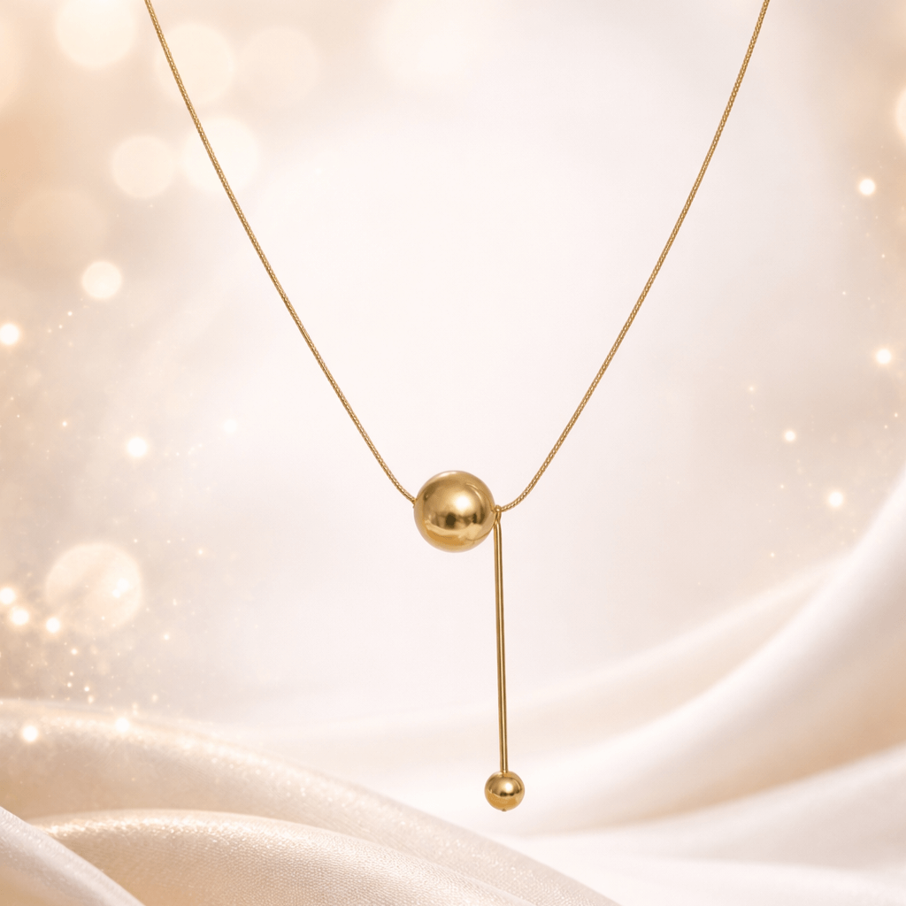 Modern Minimal Gold Finish Pendant Necklace for Daily & Party Wear
