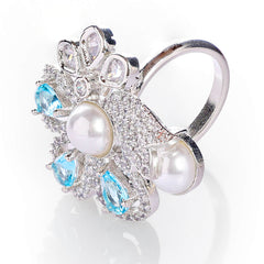 CZ with Pearl & Monalisa Stone Ring