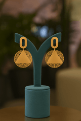 Gold plated Jali drop earring