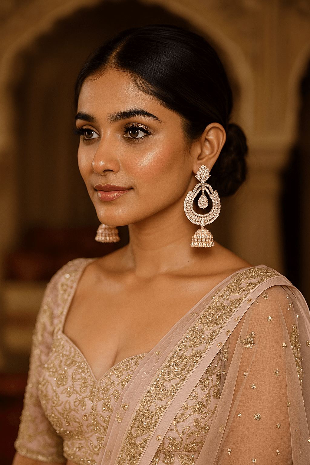 Chand bali rose gold plated earring