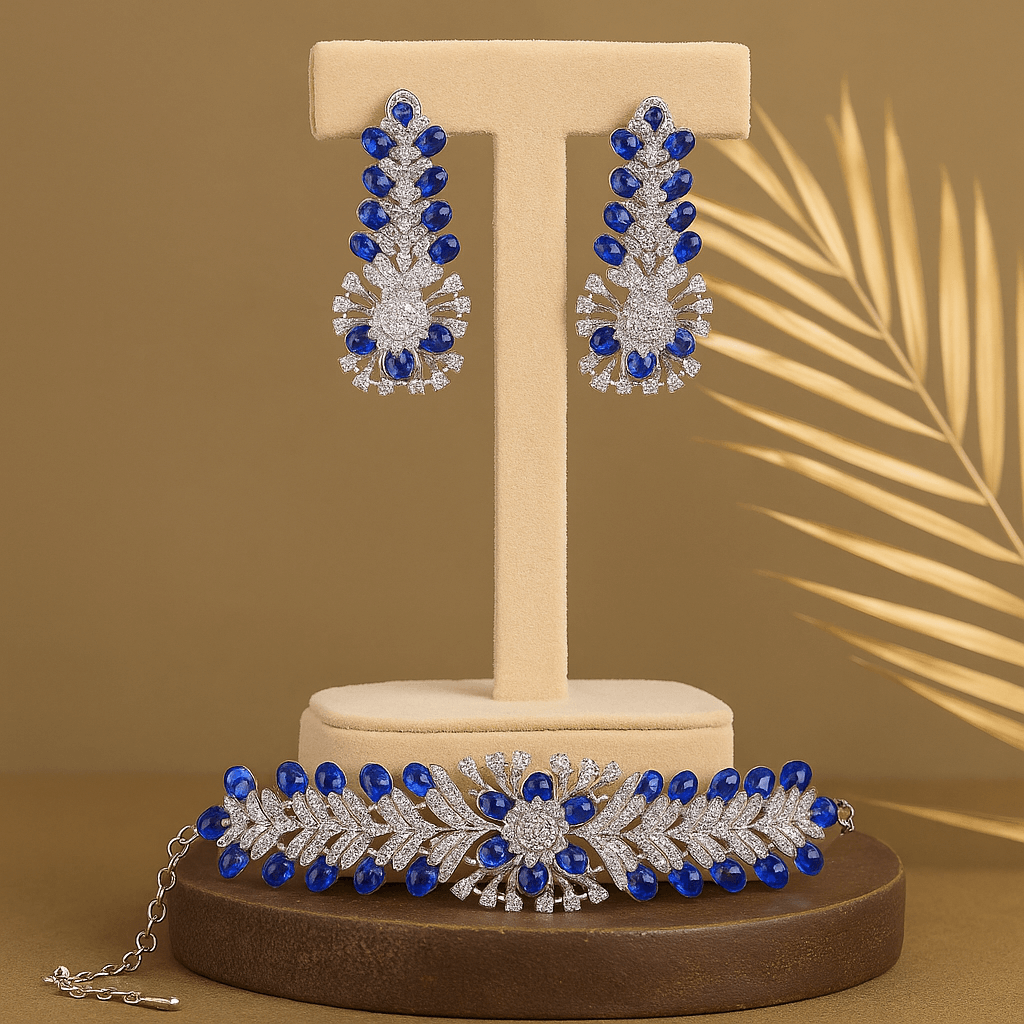 Blue American Diamond Choker
