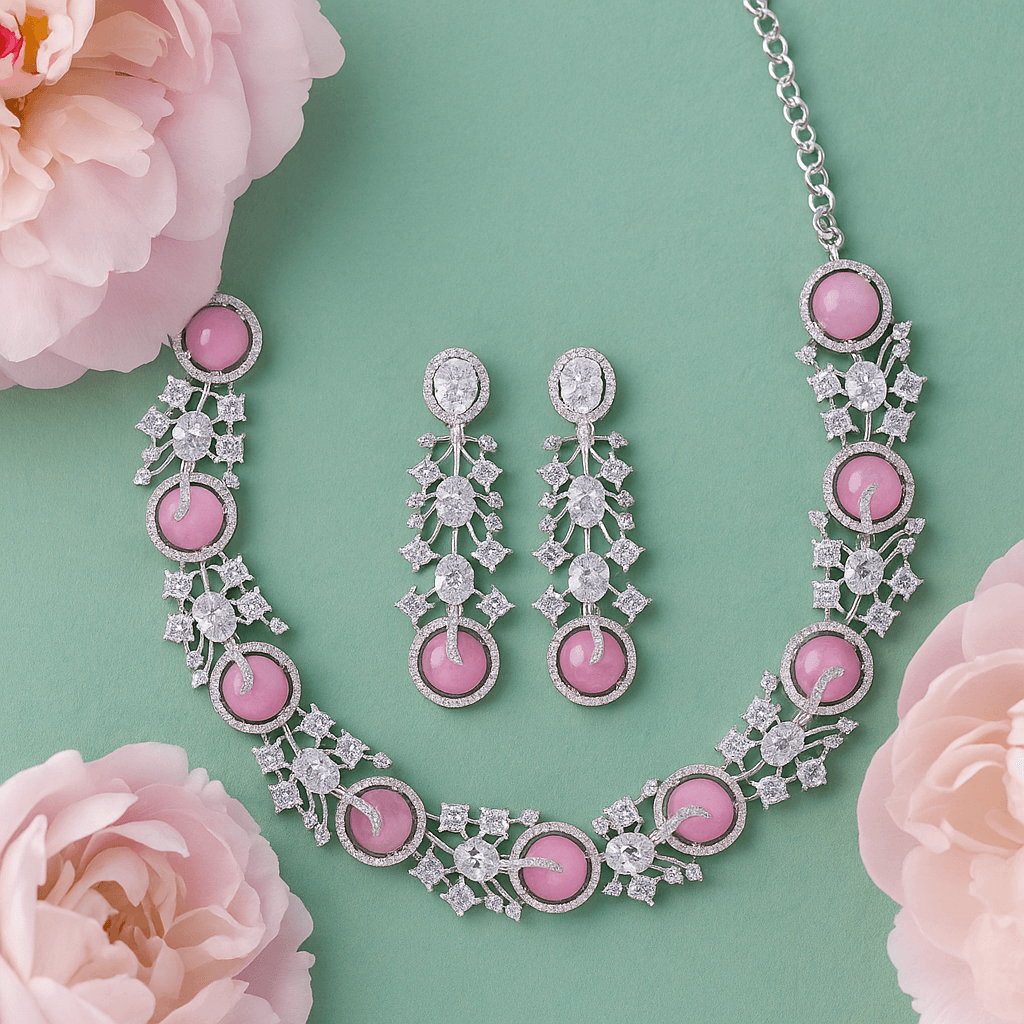 Pink Diamond Whisper necklace set