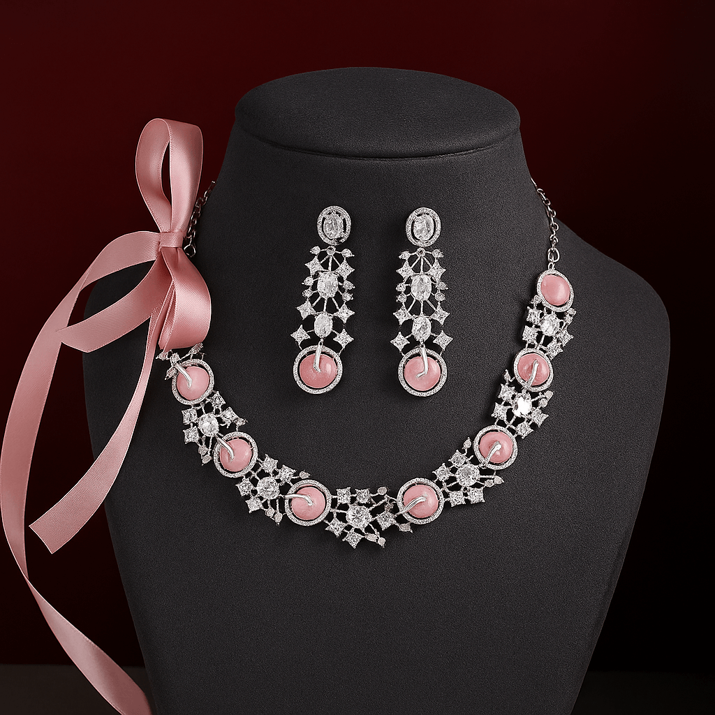 Pink Diamond Whisper necklace set