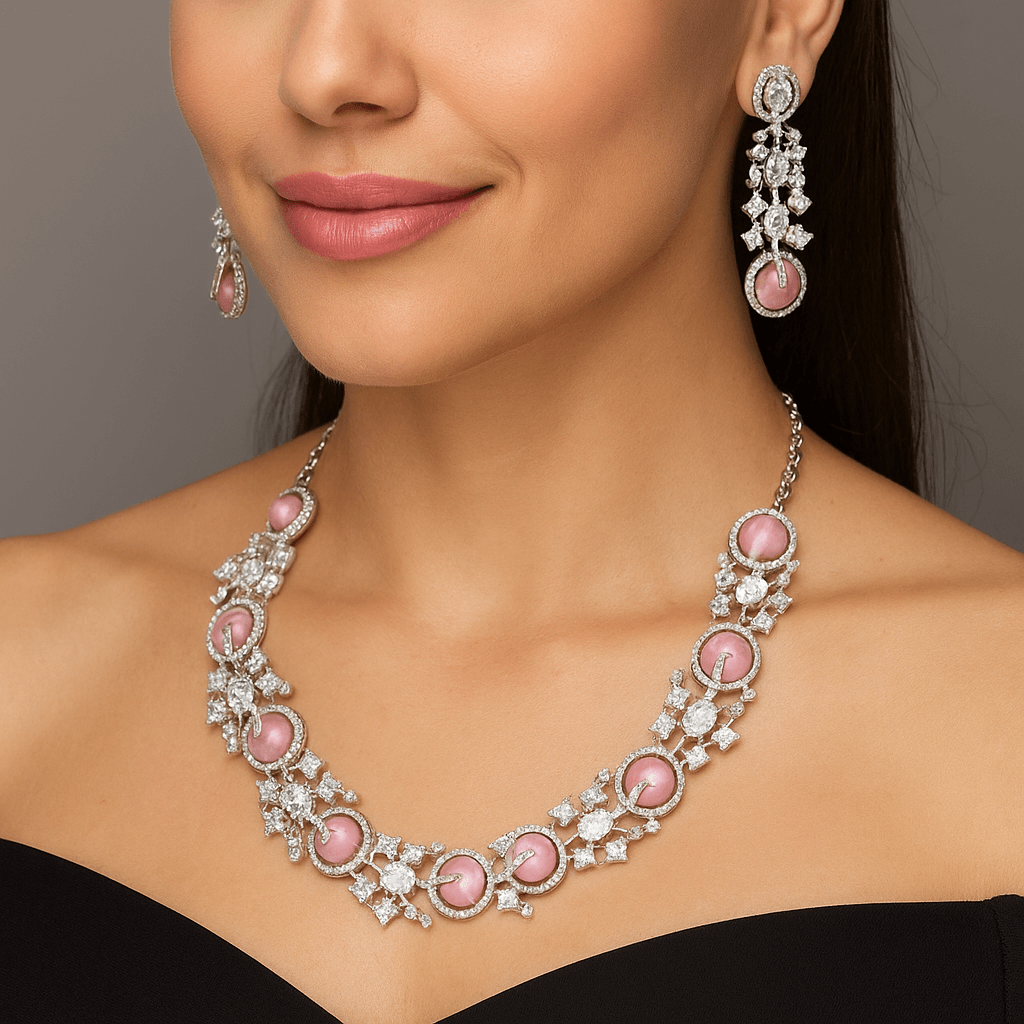 Pink Diamond Whisper necklace set