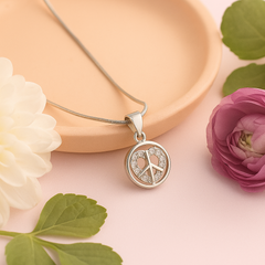 Zen Circle  925 Silver Chain Pendent