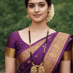 Traditional Gold Plated Long Mangalsutra Necklace for Women