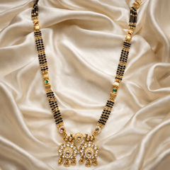 Traditional Gold Plated  Long Mangalsutra Necklace Set for Women