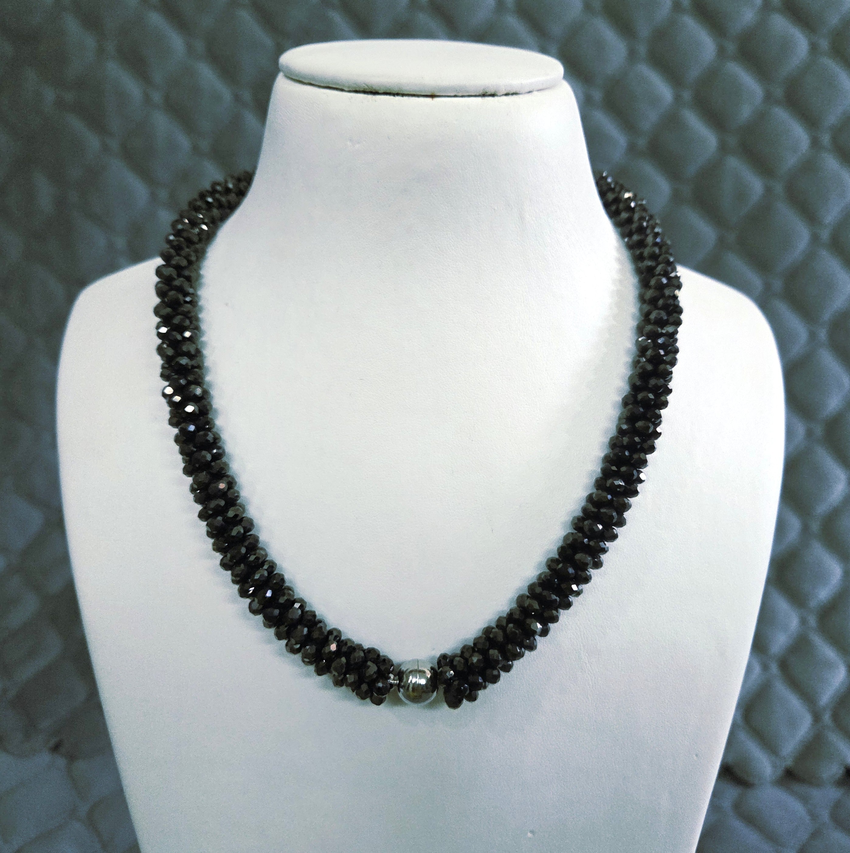 Black Crystal Beaded Necklace Cum Bracelet Set for Women Elegant Designer Jewellery Set for Party Wedding Festive Wear