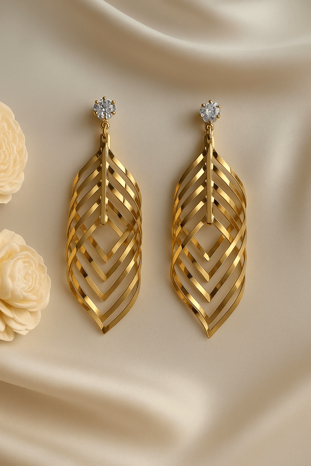 Leaf Shaped metallic Earring