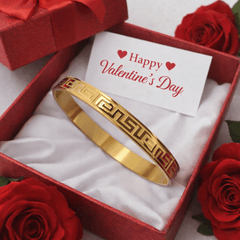 Imperial Greek Key Gold Men's Openable Kada