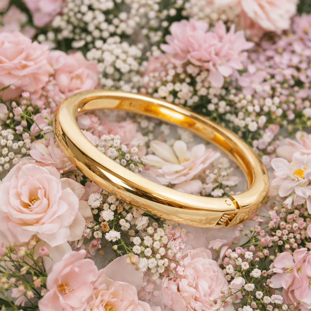 Sleek Polished Gold Bracelet Kada