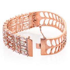 Rose gold plated American diamond Bangle style bracelet
