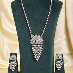 Contemporary oxidized temple necklace set
